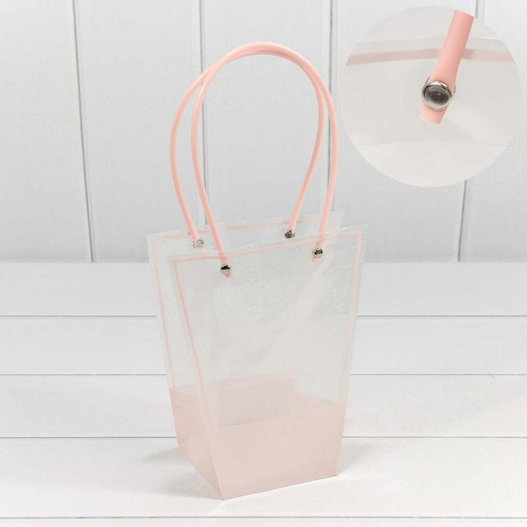 Пакет пластиковый "Ваза для цветов" 20*17*10 Розовый 1/10 1/300 Арт: 000175E