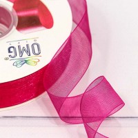 Лента Органза 2,5см*100ярд Вишнёвый 1/8 1/32 Арт: 559-25/1028