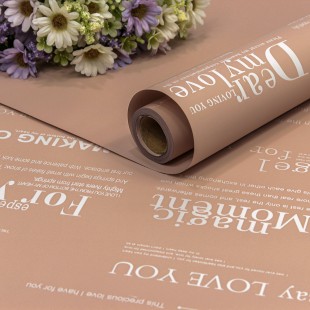 Плёнка 0,58*10м 280г матовая с печатью 60мкм Пудровый 1/30 Арт: 1677/6030