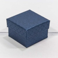 Коробка Квадратная 5,5*5,5*3,5 "Ромбики" Синий 1/24 1/360 Арт: 61255/5