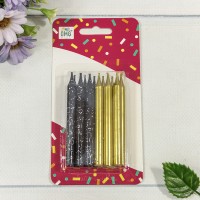 Свечи для торта набор (12 шт.) 8см (микс 12) 1/12 1/144 Арт: 20010-95/12