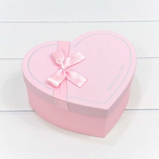Коробки "Сердце" Набор 1/3 22,2*19,5*9 с бантом Розовый 1/18 Арт: 721609/6