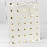 Пакет подарочный с тиснением (553) 26*32*12 210г Белый 1/20 1/240 Арт: 000553C/1