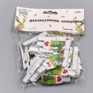 Цветочный аксессуар Прищепки декоративные "Кактус" 4,5 см (20 шт.) 1/20 1/500 Арт: 000260012