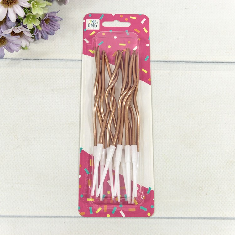 Свечи для торта набор (12 шт.) 13см "Спираль" Бронзовый 1/12 1/240 Арт: 20010-27/13