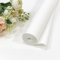 Плёнка 59см 800г матовая "Мелкий горошек" 65мкм Белый 1/6 1/12 Арт: 80091/2