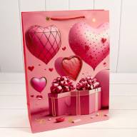 Пакет подарочный с тиснением "Сердца" (микс 110) 30*41,5*12 210г 1/20 1/80 Арт: 000110A - Пакет подарочный с тиснением "Сердца" (микс 110) 30*41,5*12 210г 1/20 1/80 Арт: 000110A