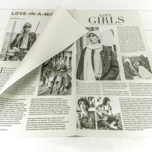 Плёнка в листах 56,5*56,5 (20 шт.) матовая "Газета GIRLS" 65мкм Серый 1/60 Арт: 1616/CG1