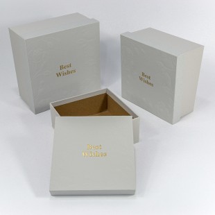 Коробки Квадратные Набор 1/3 19*19*9,5 "Best Wishes" Серый 1/36 Арт: 720823/1
