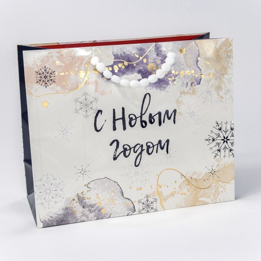 Пакет подарочный с тиснением "Новый год" (550) 32*26*13 210г 1/20 1/120 Арт: 300550CA