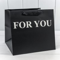 Пакет подарочный "For You" Чёрный 25*23*25 210г 1/10 1/100 Арт: 000179PQ/18