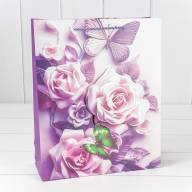 Пакет подарочный с 3D аппликацией "Розы и бабочки" (микс 250) 26*32*10 210г 1/20 1/240 Арт: 000250C - Пакет подарочный с 3D аппликацией "Розы и бабочки" (микс 250) 26*32*10 210г 1/20 1/240 Арт: 000250C